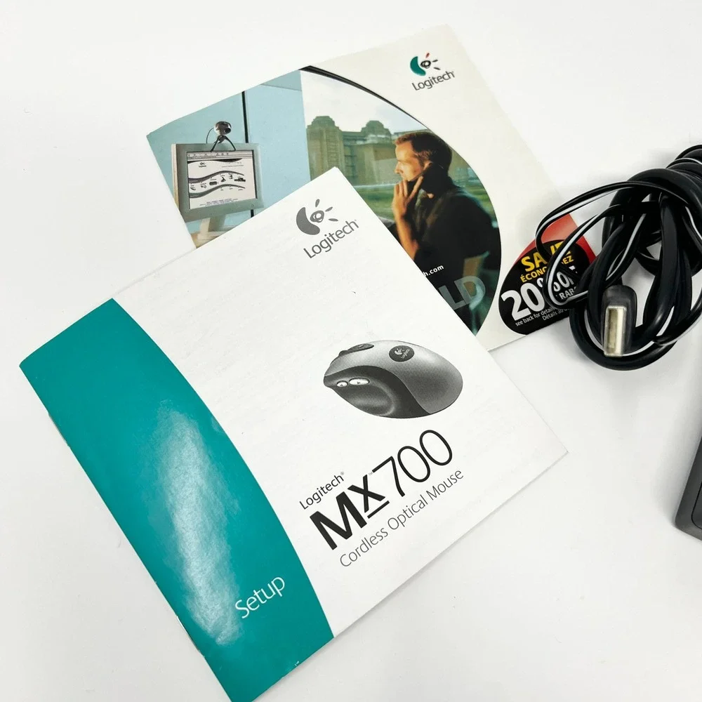 Logitech MX700 Wireless Optical Gaming Mouse M/N M-RY81 Charging Base + Adapter